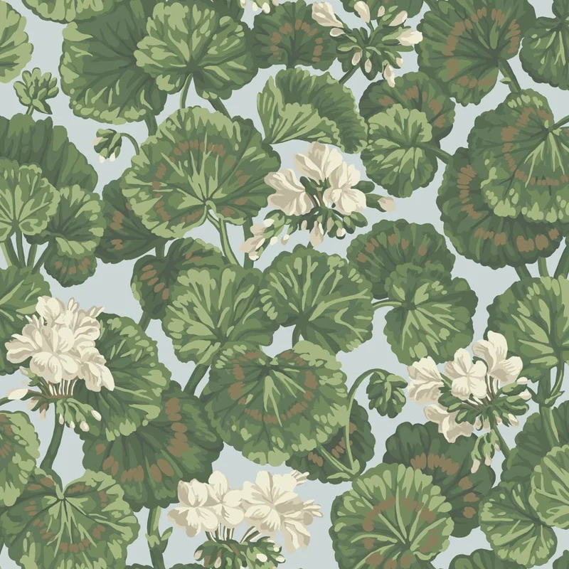 Geranium Wit & sage op Seafoam