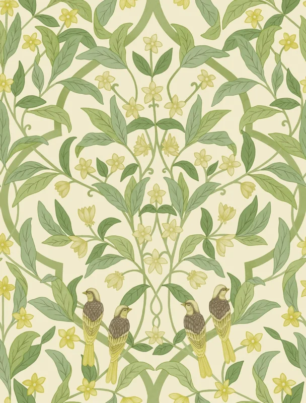 Jasmine & Serin Symphony Chartreuse & Olijfgroen op Wit