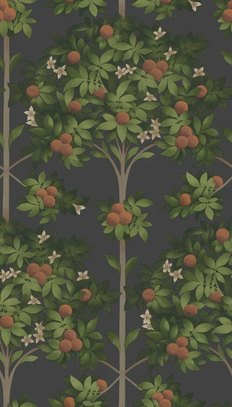 Orange Blossom Oranje &Lente Groen op Zwart