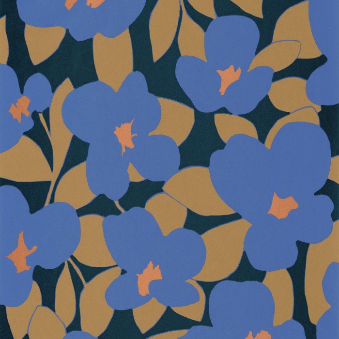 Flower Power Bleu indigo
