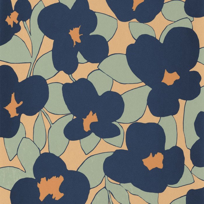 Flower Power Bleu marine