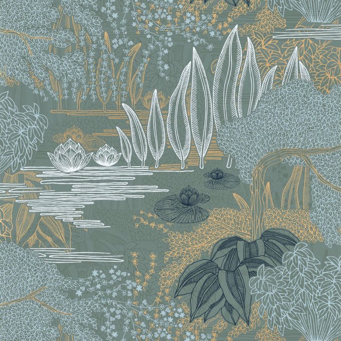 Jasmin Vert de gris/dor&eacute;