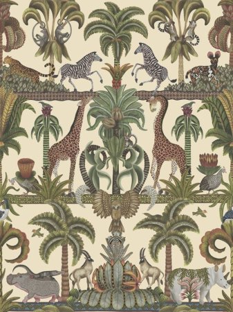 Afrika Kingdom Olijfgroen & Lentegroen op Cr&egrave;me
