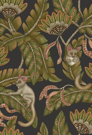 Bush Baby Lente Groen & Oranje op Zwart