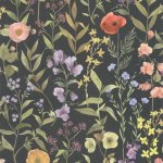 Fleurs Des Champs Noir fusain