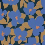 Flower Power Bleu indigo