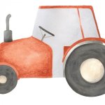 Decor pre-encolle red tractor Rouge vermillon