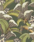 Hoopoe Leaves Spring Green, Chartreuse & Koraal op Bos