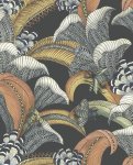Hoopoe Leaves Terracotta, Oker & IJsblauw op Houtskool